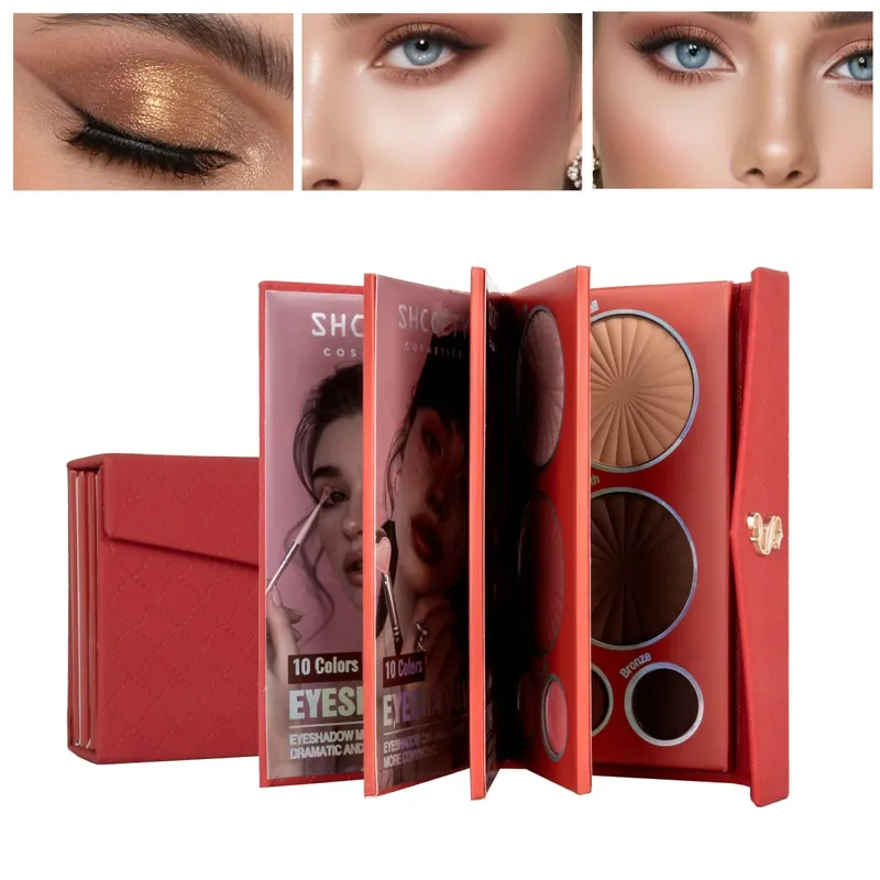 Foldable Wallet‑Style Makeup Palette | Eyeshadow Blush Highlighter Contour Compact for Travel & Daily Use