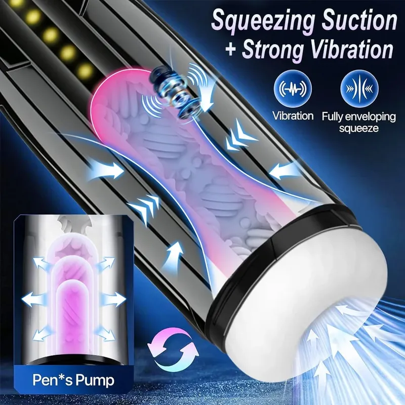 Automatische Männliche Masturbator Tasse Vibrierende Teleskop Saugen Tasche Pussy Blowjob Masturbation Sex Spielzeug Für Männer Lieferungen Für Erwachsene