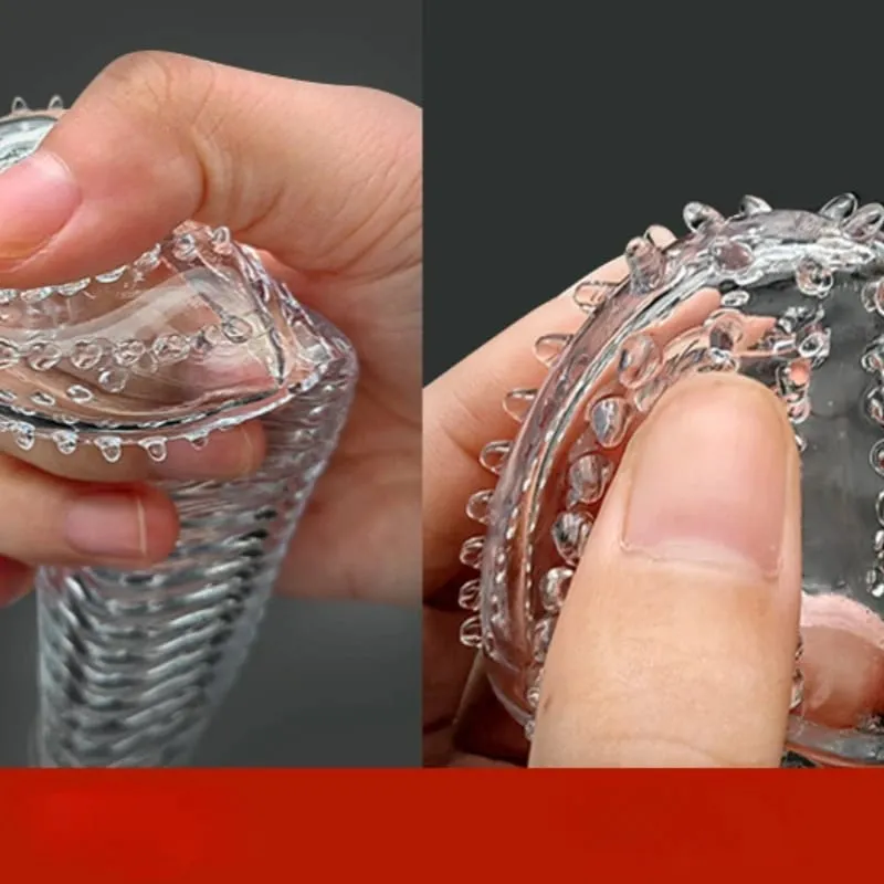 4 Types Crystal Condom Penis Enlargement Sleeve Retarded Ejaculation Adult Sm Games Sex Toys for Men Couples — image 5