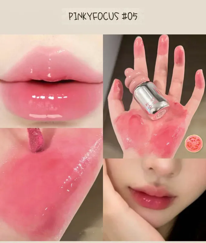 Pinkyfocus Clear Gloss Lip Oil Moisturizing Glass Finish Non-Sticky Nude Shade Ideal for Layering to Brighten Lips — image 8
