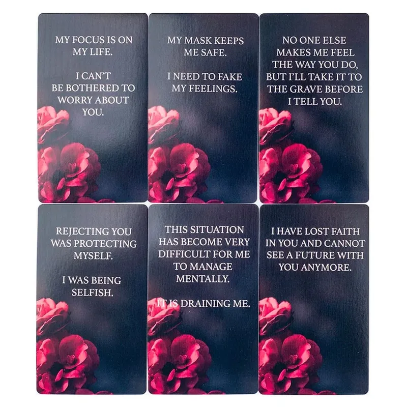 Dark Confession Oracle Cards Twin Flame Oracle Cards Love Keywords Messages Deck Dark Shadow 50Pcs Cards — image 5