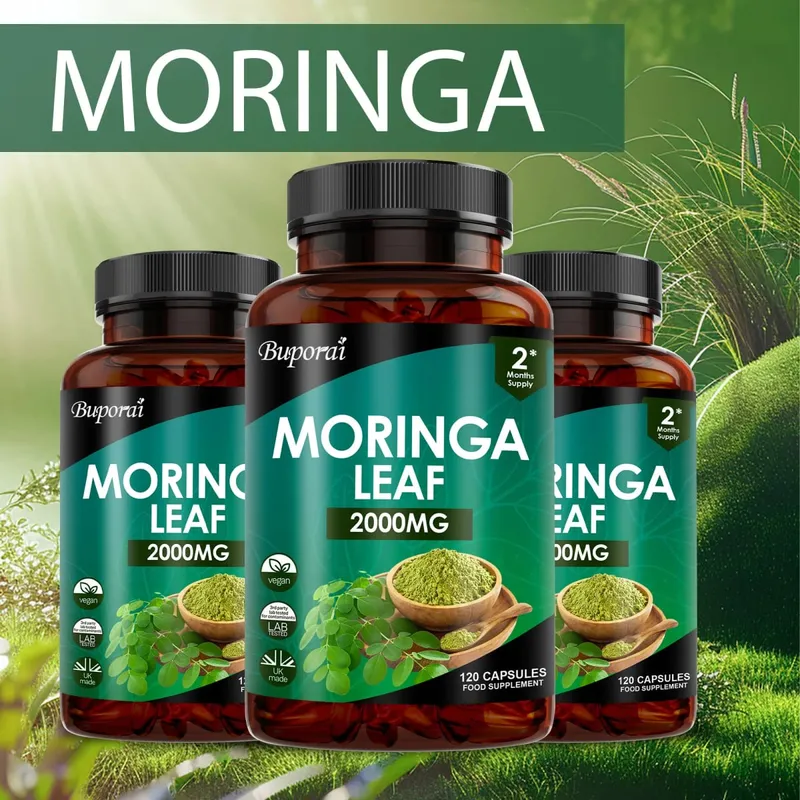 Moringa Leaf Capsules - Supports Digestive and Intestinal Health Antioxidants Nourishes Skin Improves Energy Levels — image 2
