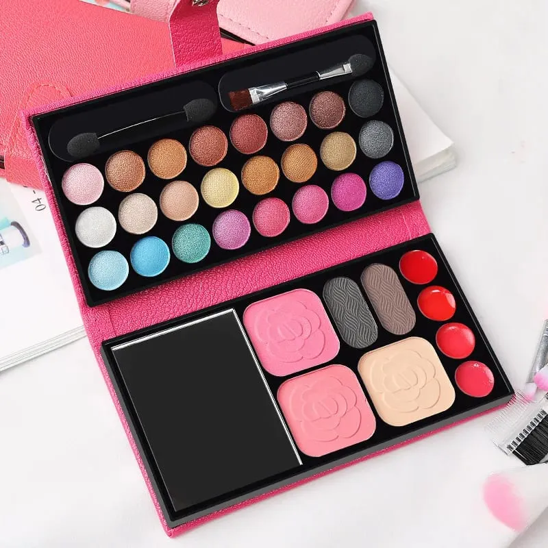 33 Colors Makeup Kit Eyeshadow Powder Blush Lipstick Pallets Long Lasting Girl Pan with Mirror Beginner Plate Cosmetics Makeup — image 5