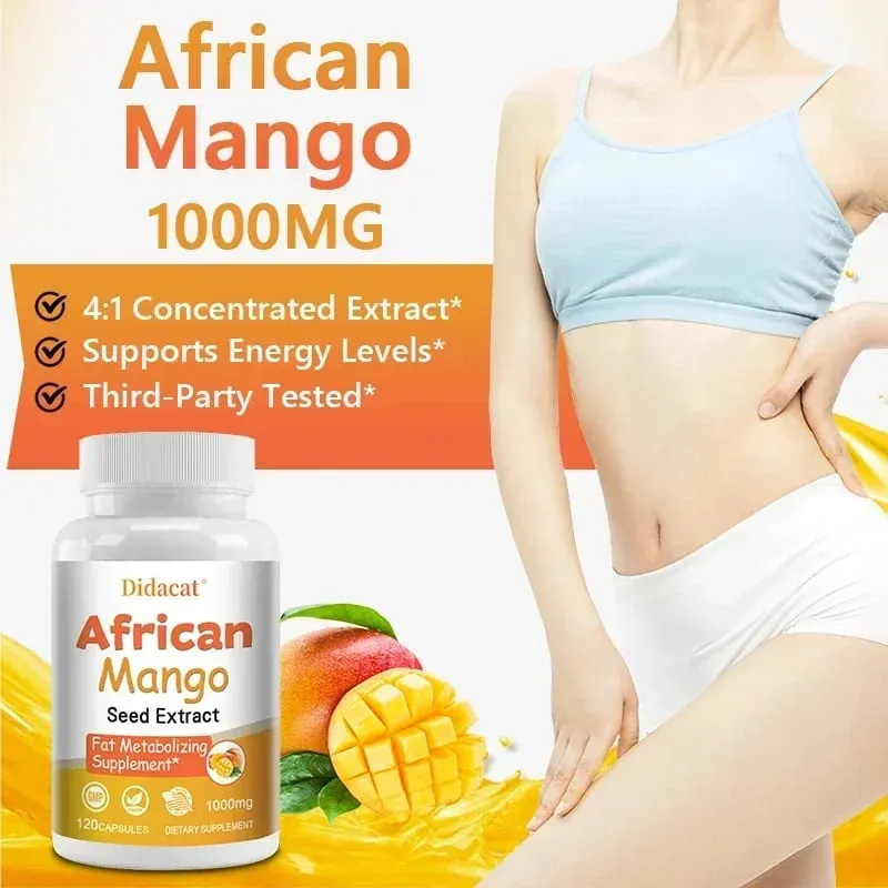 African Mango Capsules - Powerful Metabolism Appetite Suppressant Immune System Health Fat Burning Capsules Non-GMO — image 2