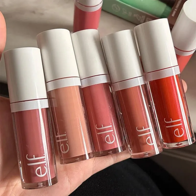 Elf Blush for Lips Cheeks Smooth Liquid Blush Two-ended Lipstick Lip Gloss Long-lasting Makeup Pink Primer for Pore Minimization