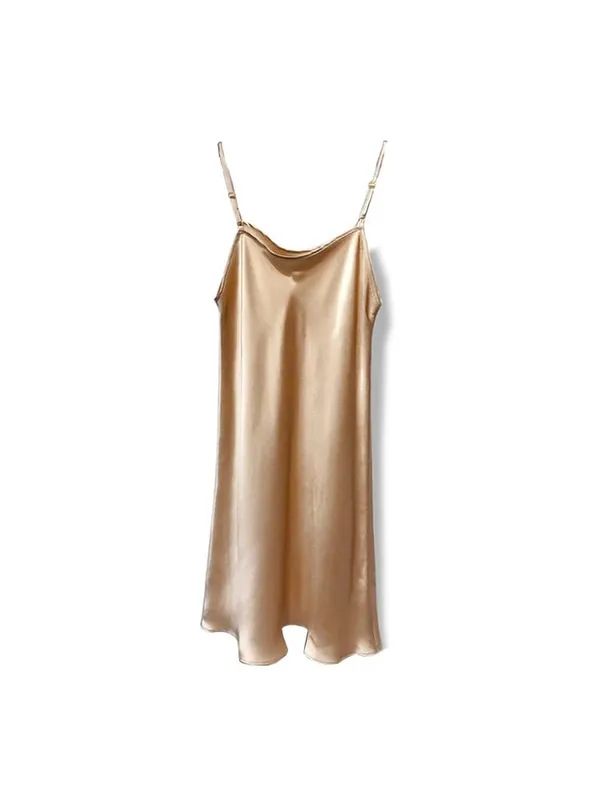 SuyaDream Woman Mini Dress 19mm 100%Real Silk Sleeveless Solid Spaghetti Strap Sleep Dresses 2025 Elegant Chic Clothes — image 12