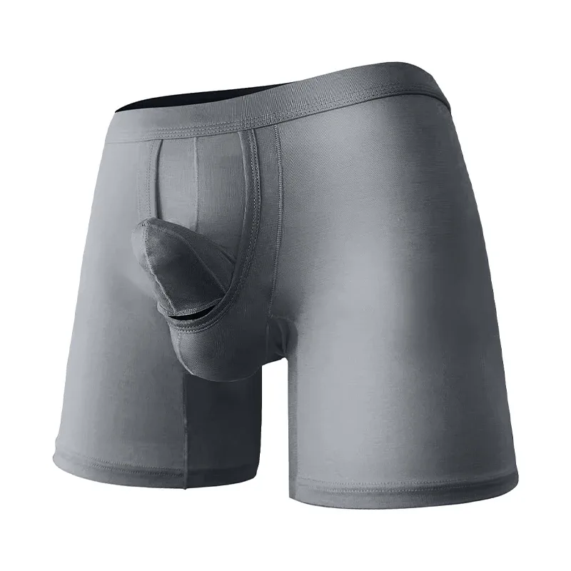 Men's Boxers Shorts Cotton L Underwear Man Breathable Pouch Panties Middle Long Leg Underpants Male Cueca Hombre — image 14