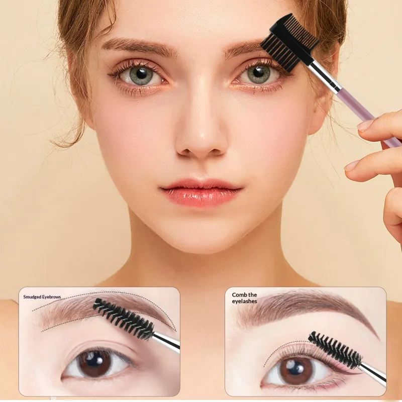 3-delige dubbelzijdige wenkbrauw-wimperborstelset met 3 verschillende spoolie-borstels make-up verzorgingstool