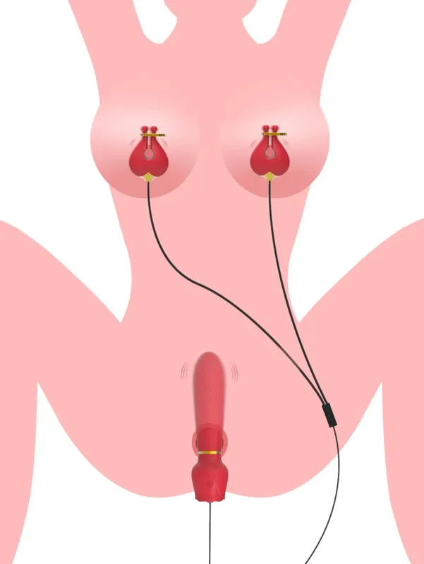 Nipple Vibrator for Women with Nipple Clamps Breast Clips Clitoral Stimulation G Spot Wand Vibrators Adult Goods for Couples 18+ — image 1