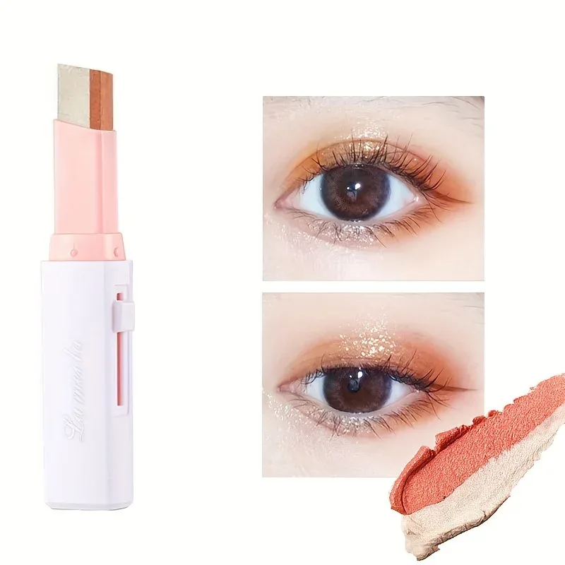 Double Color Eyeshadow Stick Pearlescent Eyeshadow Pencil Glitter Liner Highlighter Multicolor Eye Shadow Eyes Makeup Cosmetics