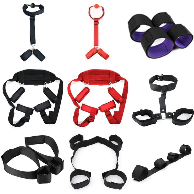 Bdsm Bondage Set Restraint Adult Game No Vibrator Handcuff Neck Collar Wrist Mouth Gag Strap Fetish Sex Toys For Woman Couples — image 1