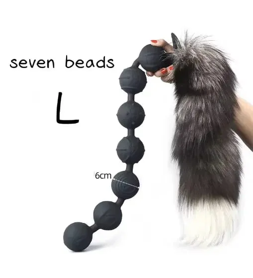 3-7beads Long Large Anal Tail Cosplay Soft Silicone Ball Dilator Sex Toys for Woman Man Anal Plug Massager Pull Beads Buttplug — image 11