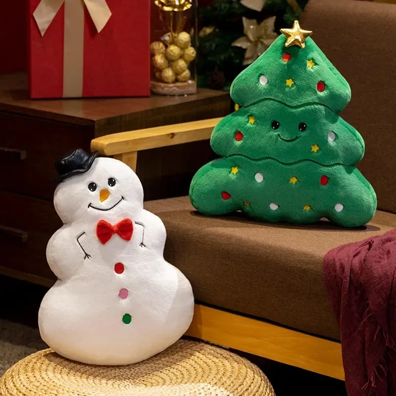 1PC happy Christmas Ginger Bread Snowman Plushie Plush Pillow Stuffed Cabin House Xmas Tree Party Decor Doll — image 4