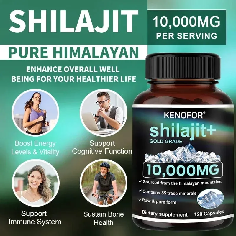 Himalayan Original and Pure Shilajit Capsules Rich in Natural Fulvic Acid and 85+ Trace Minerals Gluten Free Supplement