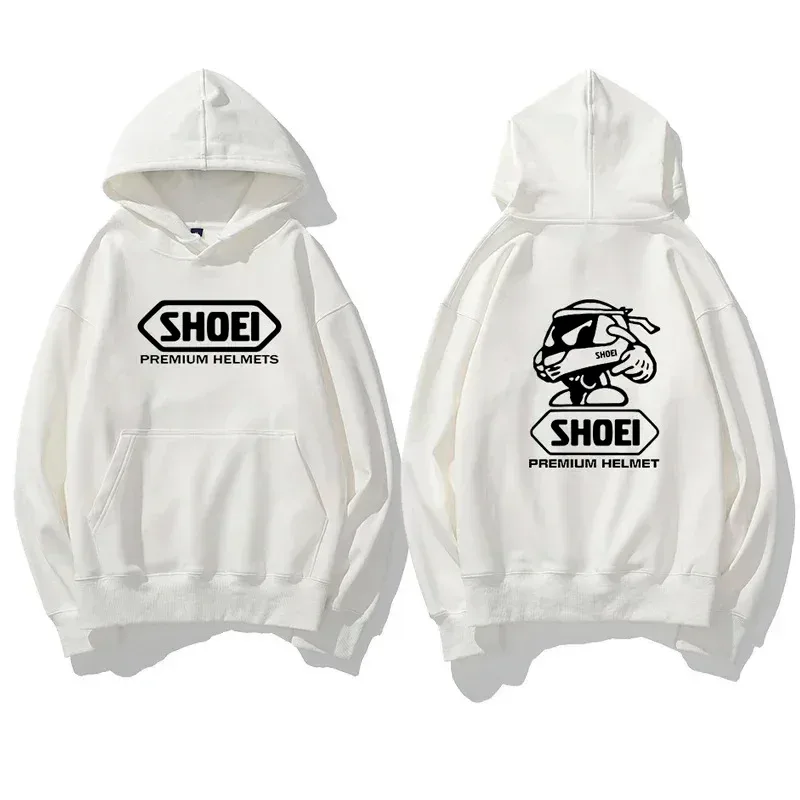 Motorcycle Helmet Theme Graphic Hoodie Unisex Front Back Double Print Biker Drawstring Hooded Sweatshirt Casual Pullover Top