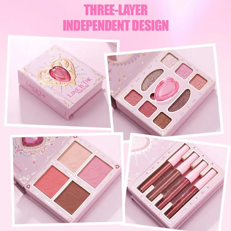 All In One Makeup Book Palette Smudge-proof Blusher Lip Color Portable Eyeshadow Palette Lipstick blush Full Face Makeup Kit