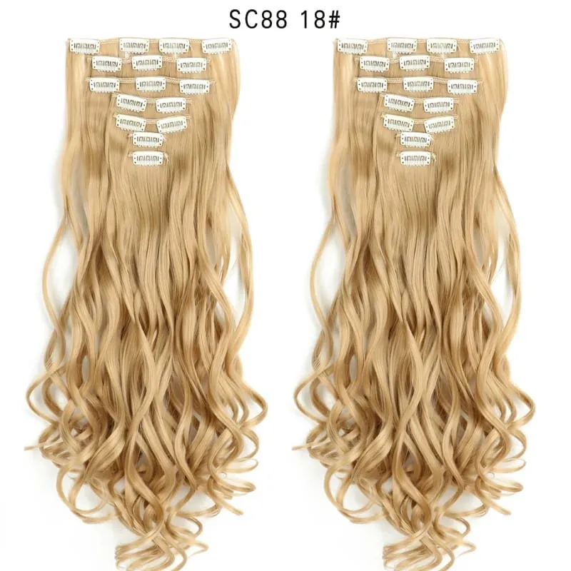 24Inch Synthetic Long Straight Hair Extensions 7pcs/Set 16 Clips in High Tempreture Fiber Synthetic Red Black Brown Hair Piece — image 84