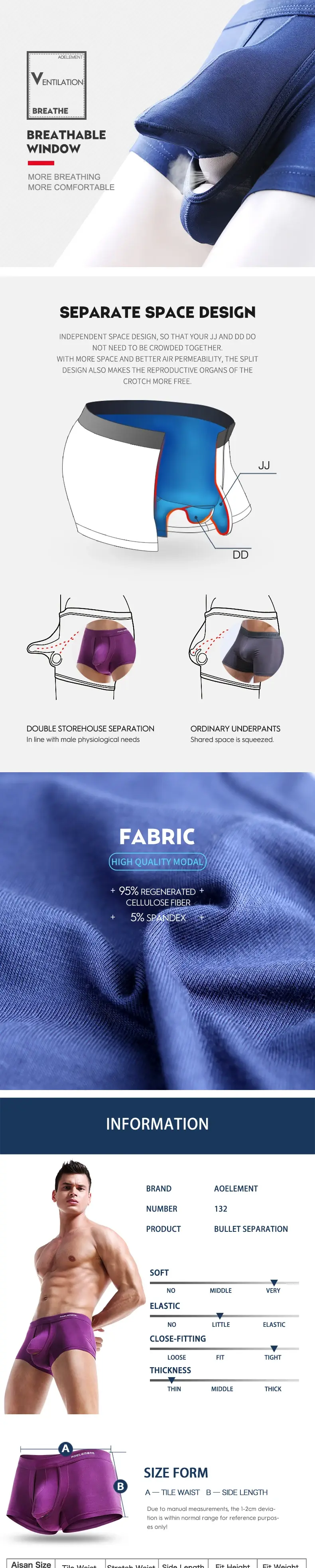 Austrian spermatic cord bullet separation underwear men's scrotal vein underpants Ice silk pouch curved men's boxers — image 4