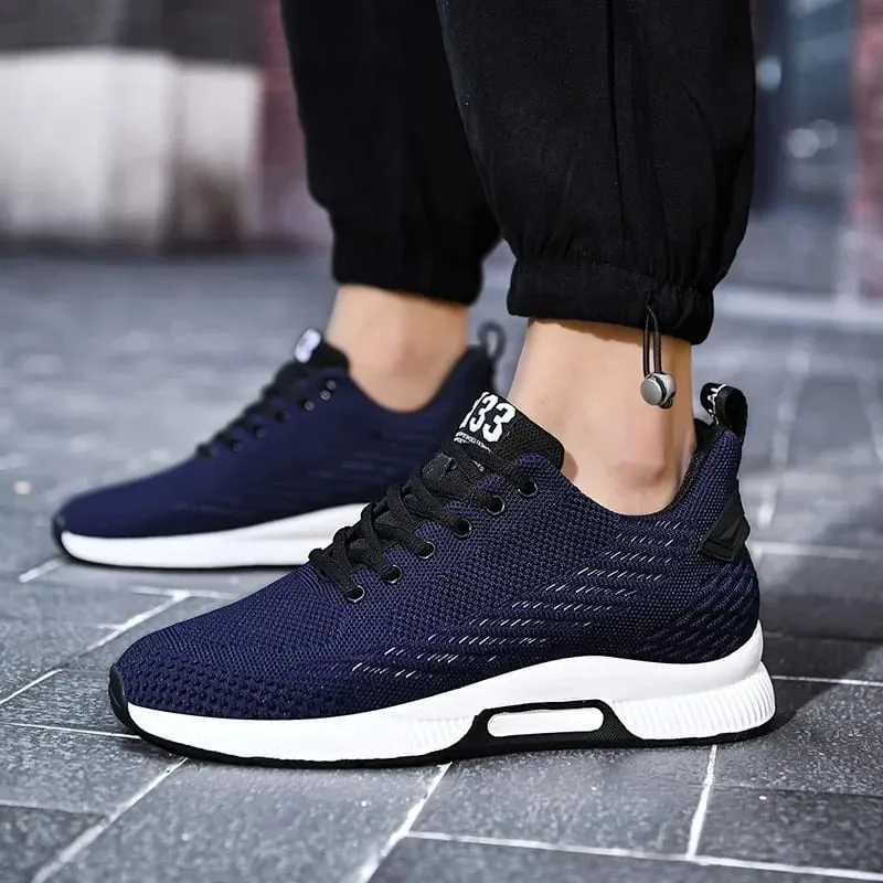 Men Sneakers Platform Casual Shoes Height Increase Insoles 8cm Elevator Shoes Outdoor Men Tennis Shoes Mesh Lace-up Running Shoe