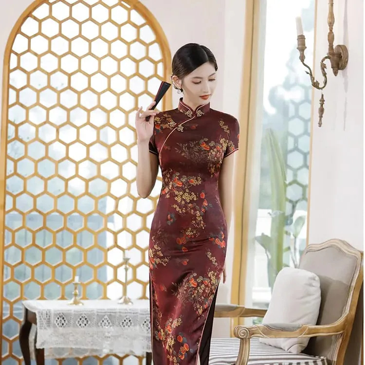 패션 의류 파티 빈티지 캐주얼 여름 우아한 중국어 번체 의류 Cheongsam 중국어 드레스 Qipao 민족 스타일