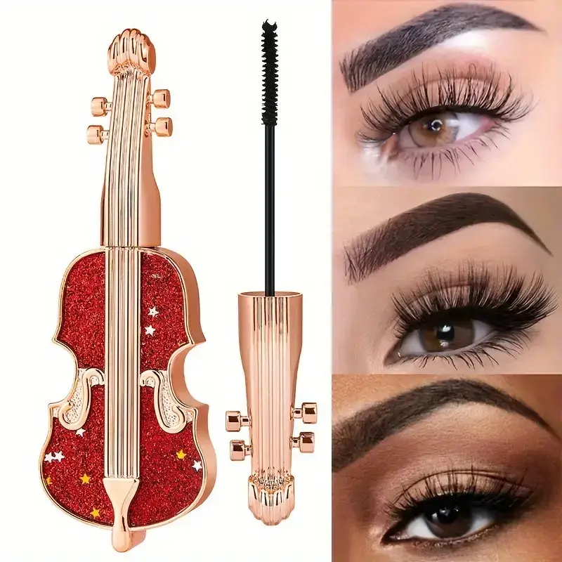 Violin Lengthening Curl Styling Mascara Waterproof Slim Long Curling Fine Brush Head Very Thin Lasting No Smudging Eye Makeup — image 1