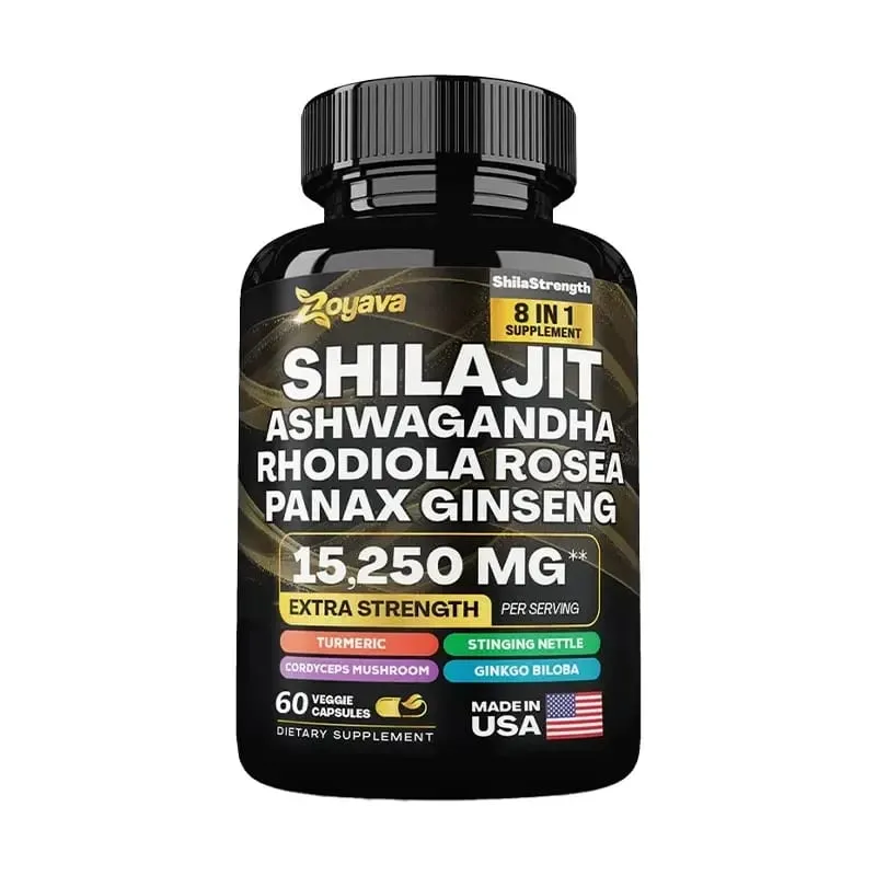 Himalaya Shilajit Ginseng Rhodiola Rosea and Ashwagandha Extract 15250mg High Strength Capsules Non-GMO Energy Immunity Joints