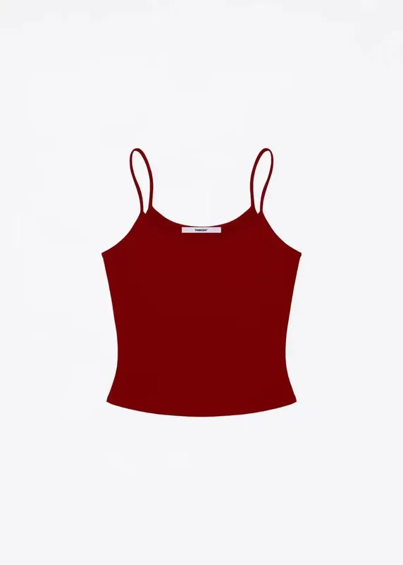 tank summer cherry red camisole olive green/purple/gray short top basic versatile high elasticity and skin hugging women