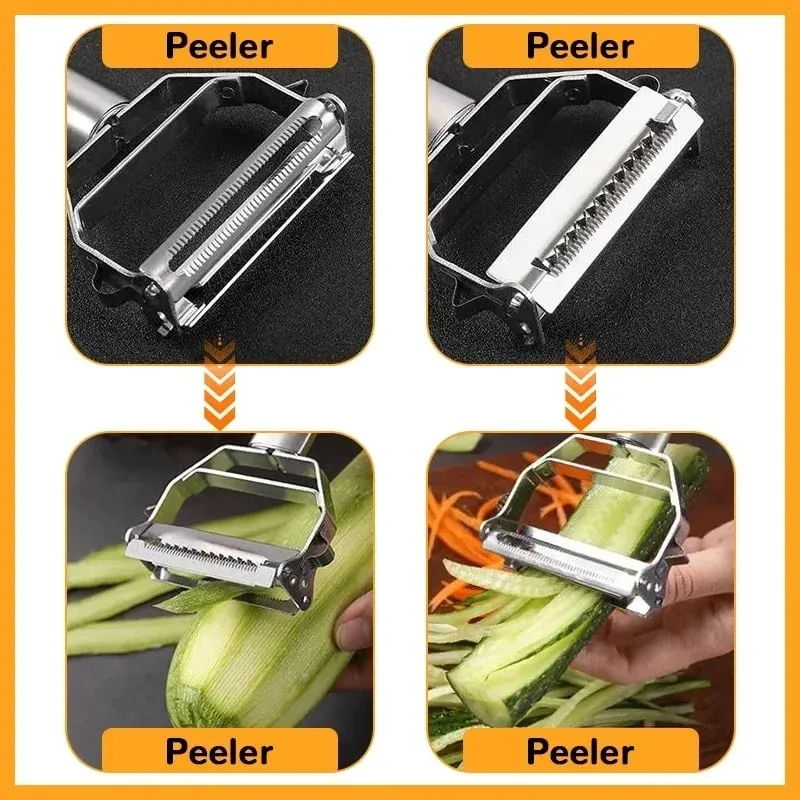 Kitchen Vegetable Peeler Stainless Steel Melon Planer Double-Head Peeler Household Multiple-Function Fruit And Vegetable Peeler — image 5