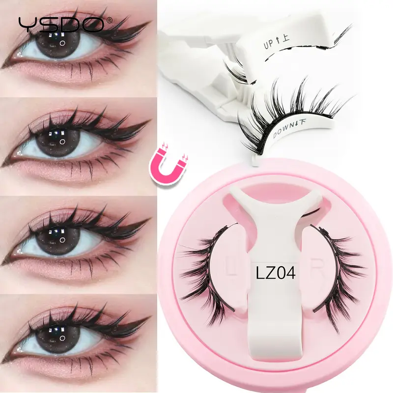 Magnetic Eyelashes Reusable Winged Magnetic 3D Mink Lashes Long-Lasting No Glue Needed False Eyelashes With Tweezer Makeup