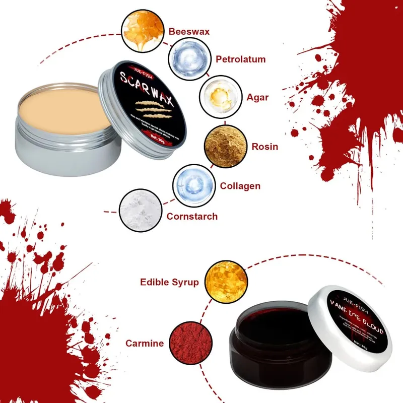 Halloween Face Painting Set Makeup Bag Special Effects Halloween Horror Cosplay Skin Wax Plasma Scar Painting Makeup Tools — image 6
