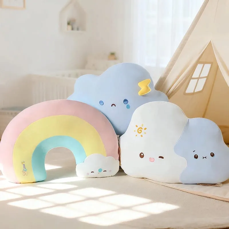 Creative Weather Series Rainbow Cloud หมอน Plush นุ่มน่ารักการ์ตูน Kawaii ตุ๊กตาตุ๊กตาเด็กโซฟาเบาะตกแต่งบ้าน — image 2