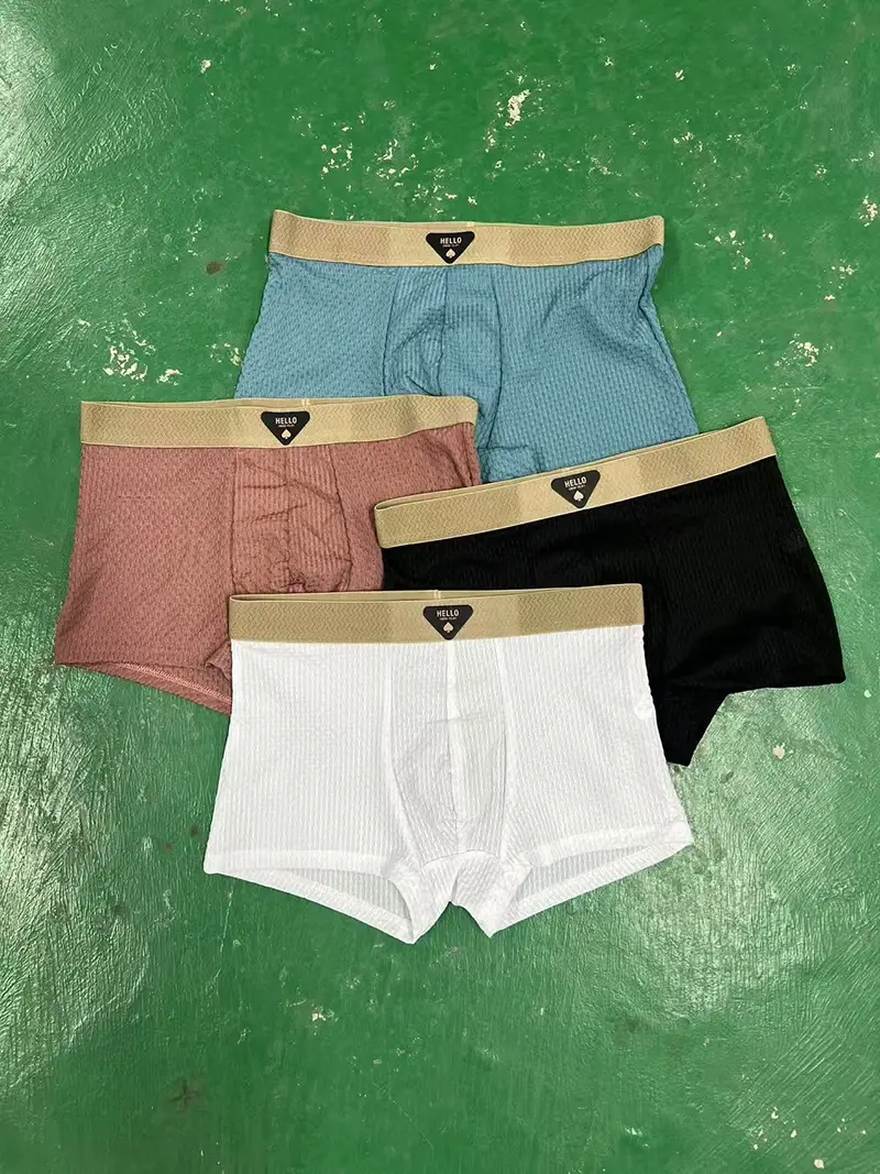 4pcs Men's Boxer Shorts Ice Silk Underwear Underpants Cool Breathable Sexy Slim Panties Mesh Lingerie — image 5