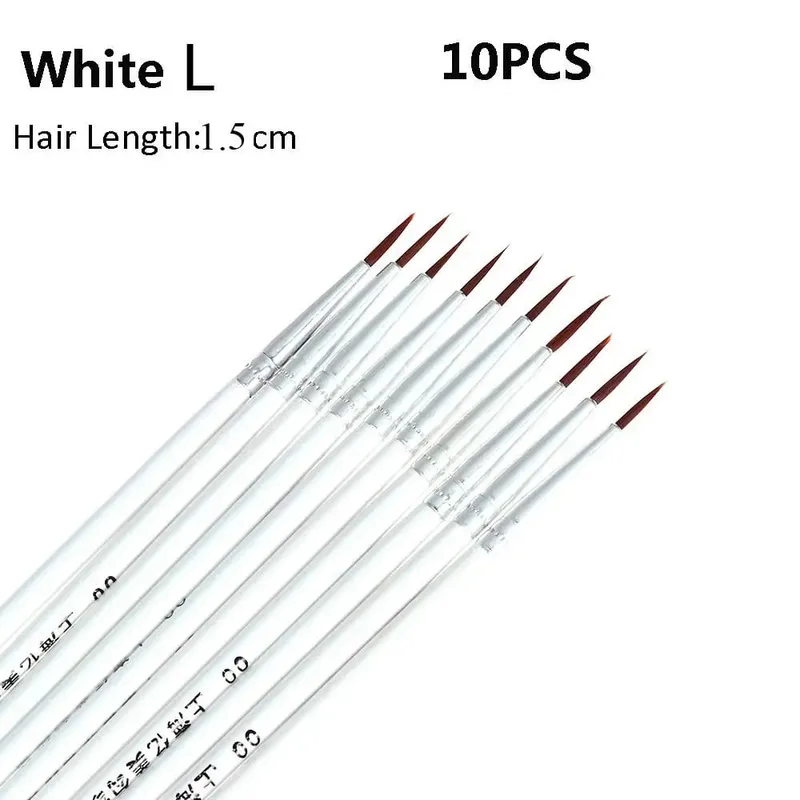 10Pcs Fine Hand Painted Thin Hook Line Pen Drawing Art Pen Nylon Brush Makeup Eyeliner Pen Detail Brush Cosmetics Art Supplies — image 15