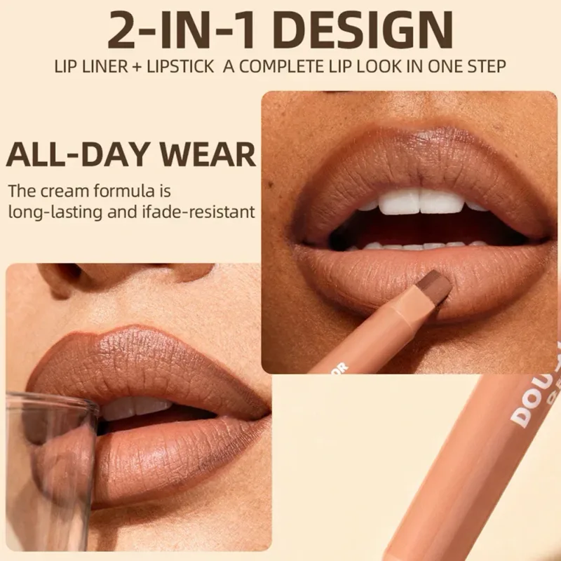 Natural Nude Double‑Color Matte Lip Liner Pen Waterproof Long‑Lasting Plumping Lip Stain Contour Women Makeup Cosmetics — image 5