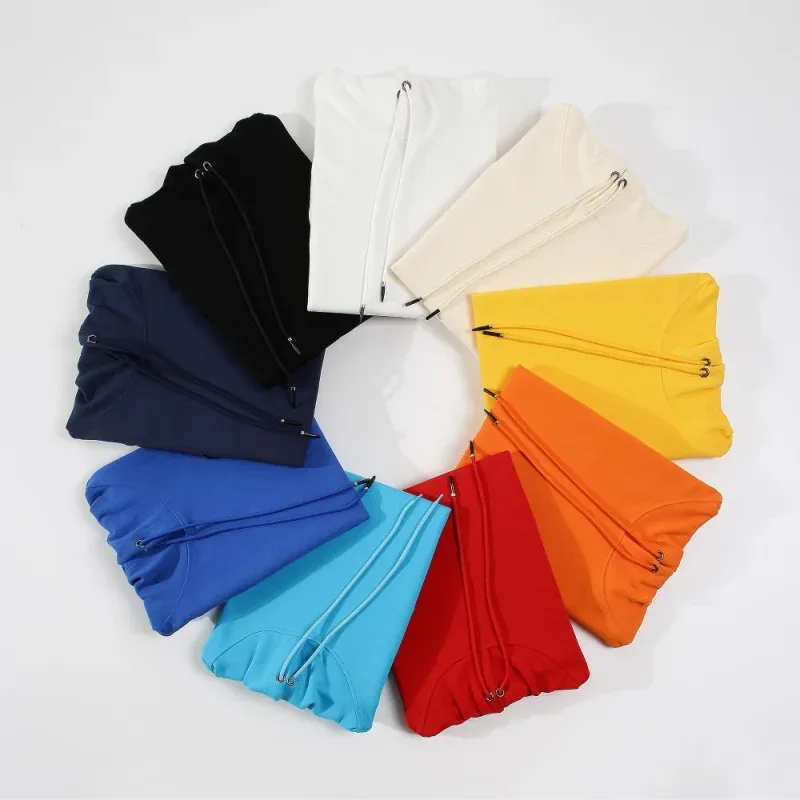 Fashion 9 Colors High-Quality Pullovers Custom Logo Printed Personal Group Brand Embroidery Men and Women 100% Cotton Hoodies — image 9