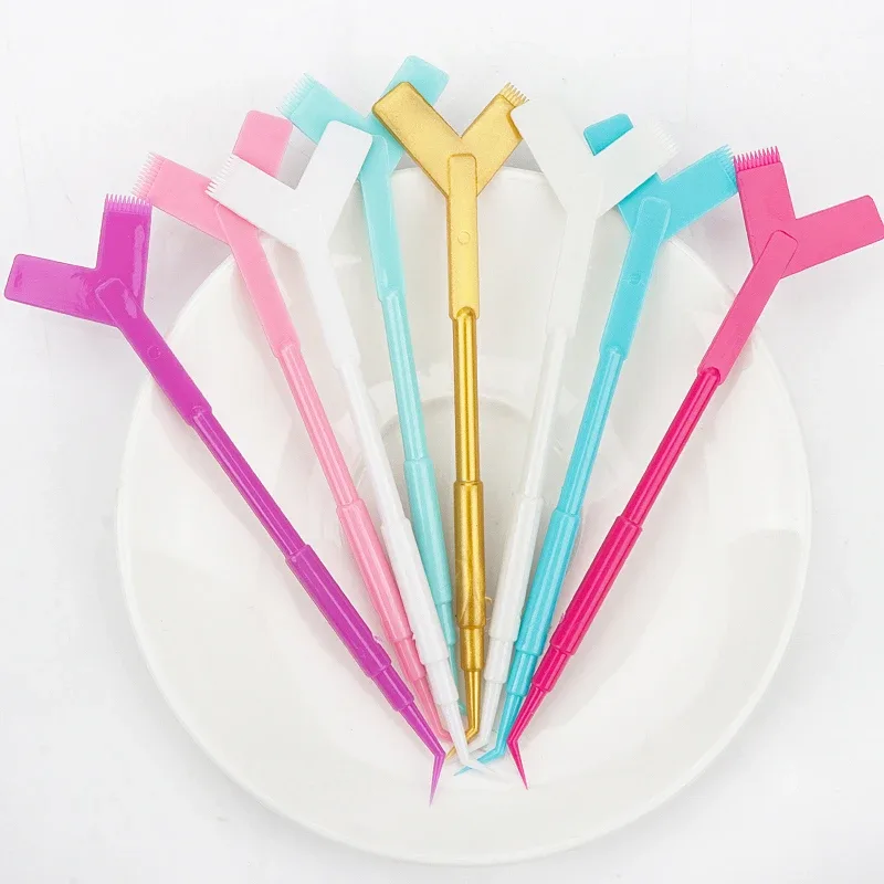 10Pcs Reusable Plastic Eyelash Perming Stick Tool Eyelash Extension Y Shape Comb Lash Lifting Curler Applicator Make Up Brushes