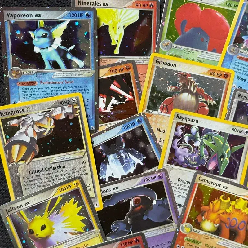 Proxy karty Holografický Emerald Cacturne Rayquaza Skryté legendy Kyogre Crystal Guardians Alakazam Star Flareon Metagross — image 3