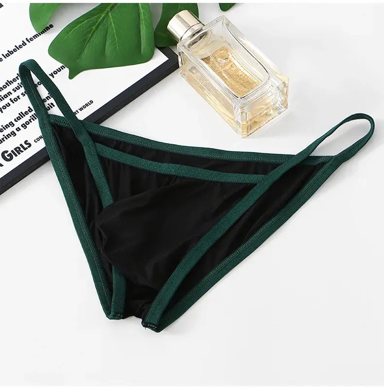 Men's Low-waist Ice Silk Briefs Breathable Thread Briefs Shorts Underwear — image 12