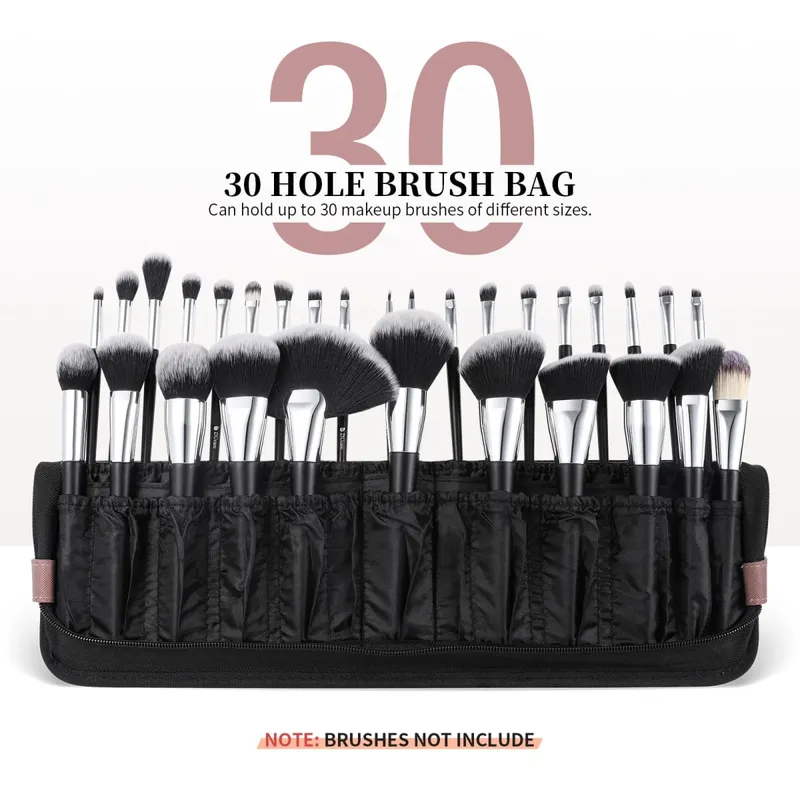 DUcare Women Makeup Bags Travel Cosmetic Bag Makeup Brushes Case 30 Hole Bag professional Organizer Makeup Brush Accessories Bag
