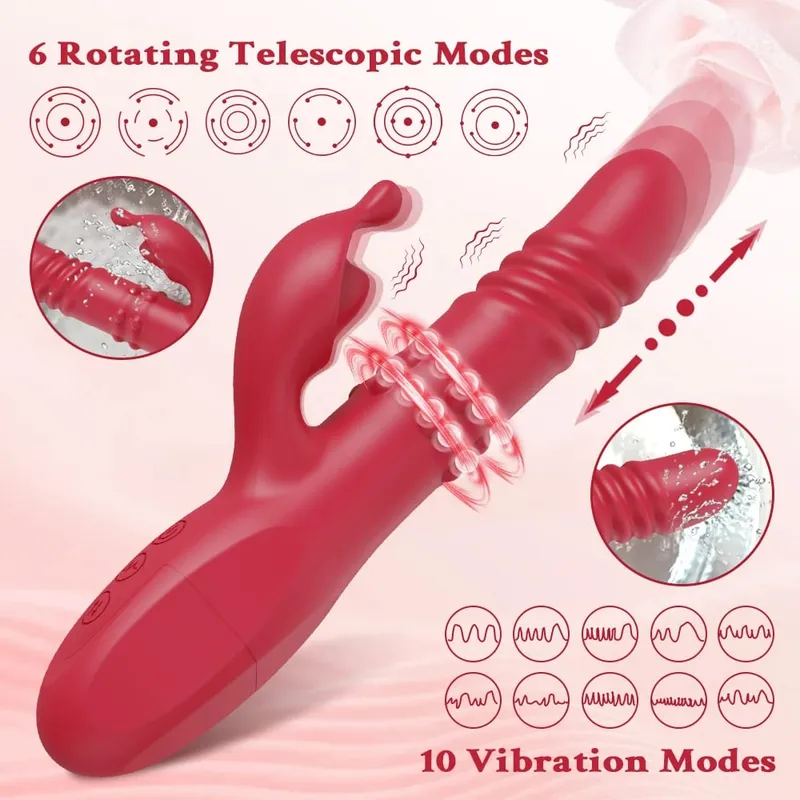 Rabbit Thrusting Vibrator for Women Clitoris Stimulator Powerful G Spot Vagina Massage Female Masturbator for Adult Sex Toys — image 4
