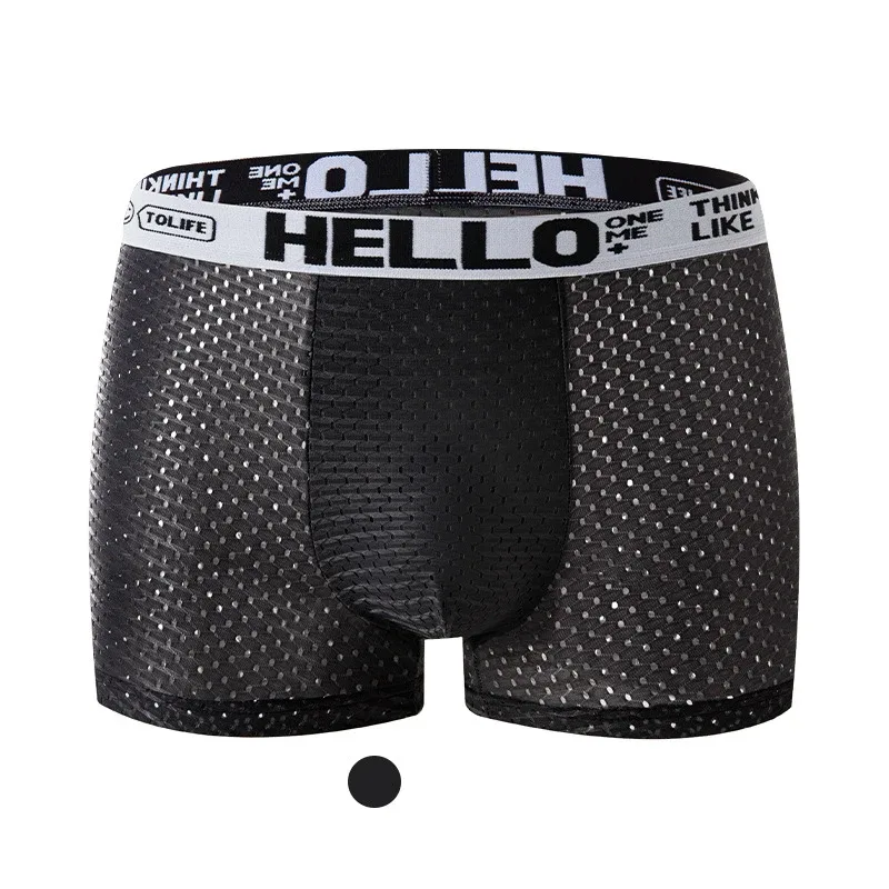 Mens Ice Silk Mesh Underwear Summer Breathable Mesh Cool Boxer Boxer Shorts for Men 45-90KG Anti-bacterial Light Thin Underpants — image 22