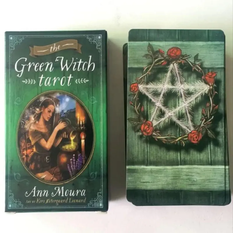 new Tarot deck oracles cards mysterious divination green witch tarot cards for women girls cards game board game