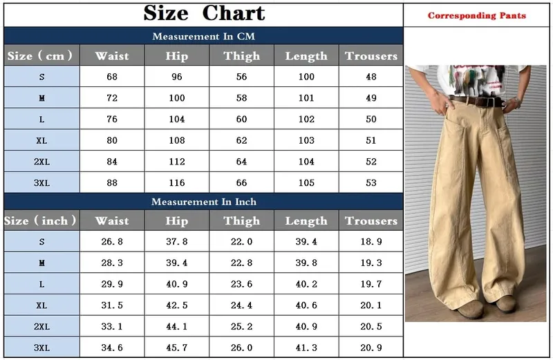 2025 Chic Y2K Fashion Khaki Patchwork Pleated Baggy Jeans Pants For Men Clothing Wide Leg Casual Loose Long Trousers Ropa Hombre — image 9