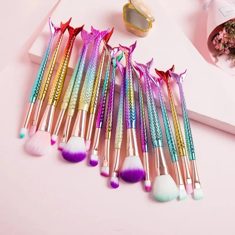 4 Set Makeup Brushes Set Cosmetic Powder Eye Shadow Foundation Blush Brush Soft Beauty Make Up Tool Maquiagem 6 Color Gradient — image 1