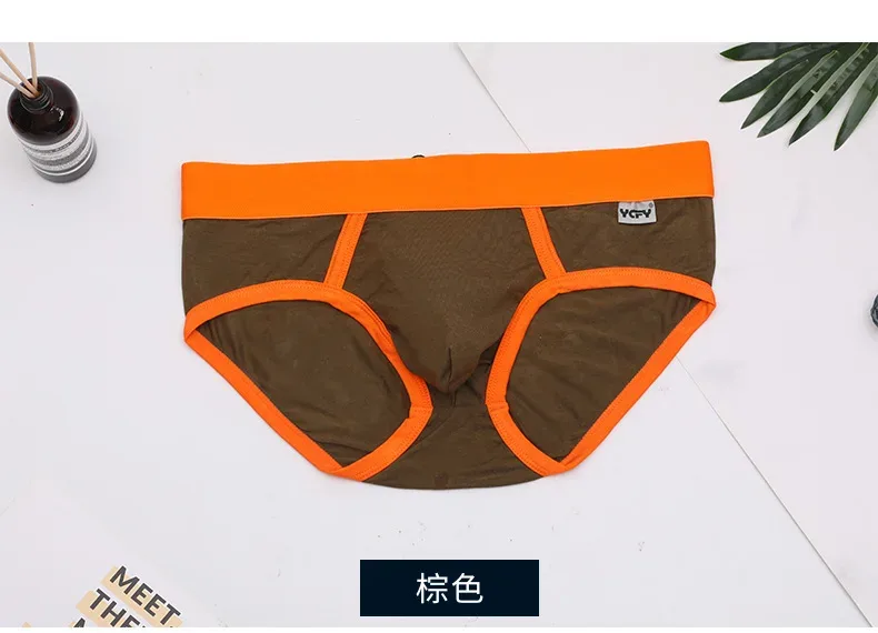 Color Modal comfortable and breathable men's briefs, solid color simple pants YCFY — image 11
