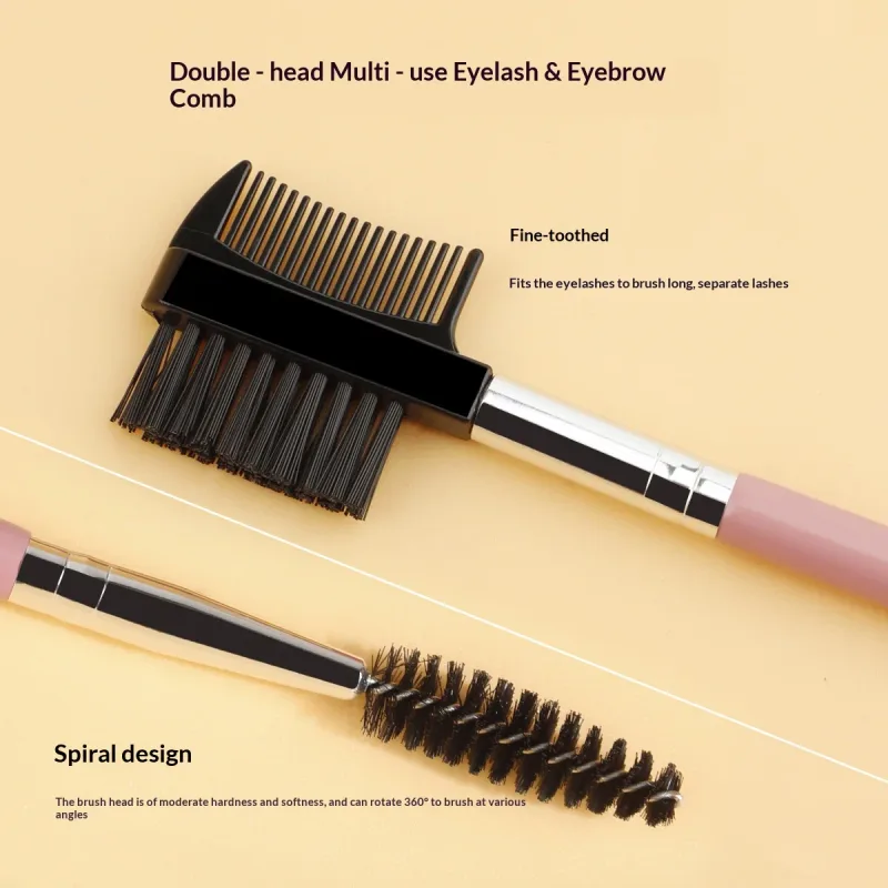 3-delige dubbelzijdige wenkbrauw-wimperborstelset met 3 verschillende spoolie-borstels make-up verzorgingstool