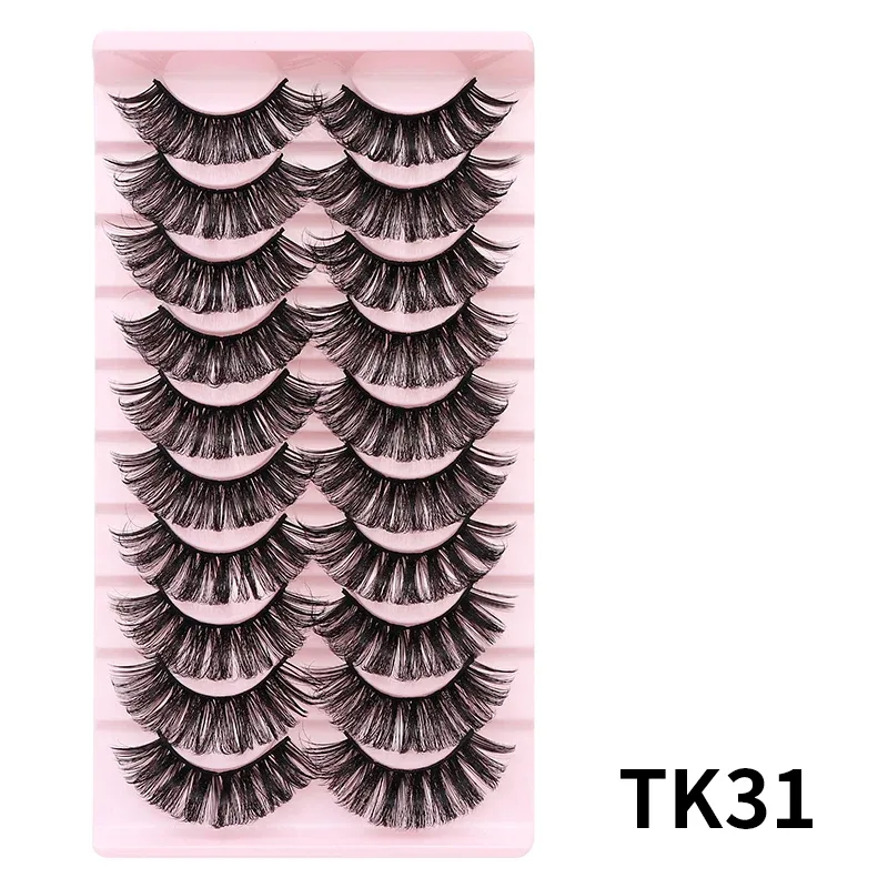 10 Pairs Russian DD Curl Bulk Fluffy Strip Lashes Natural Soft False Eyelashes Reusable Handmade Eye Lashes for Daily&Party — image 8