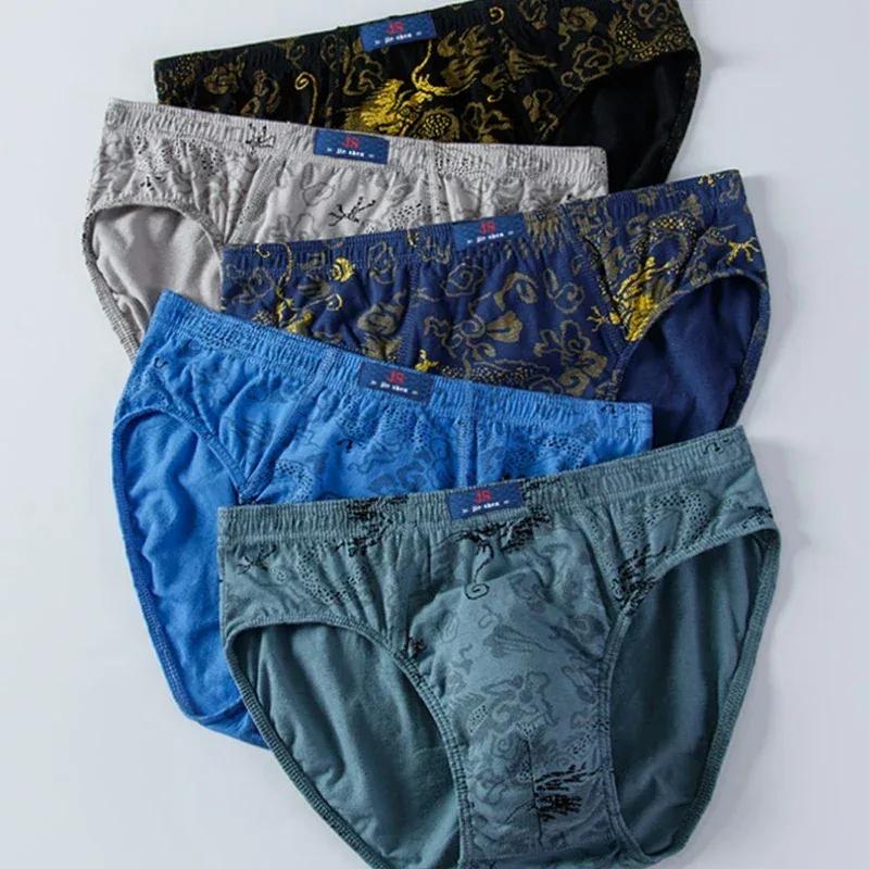 100% Cotton Plus Size Men Briefs Male Breathable Underwear Sexy Lingerie Spring Summer Solid Comfortable Underpants XL-5XL