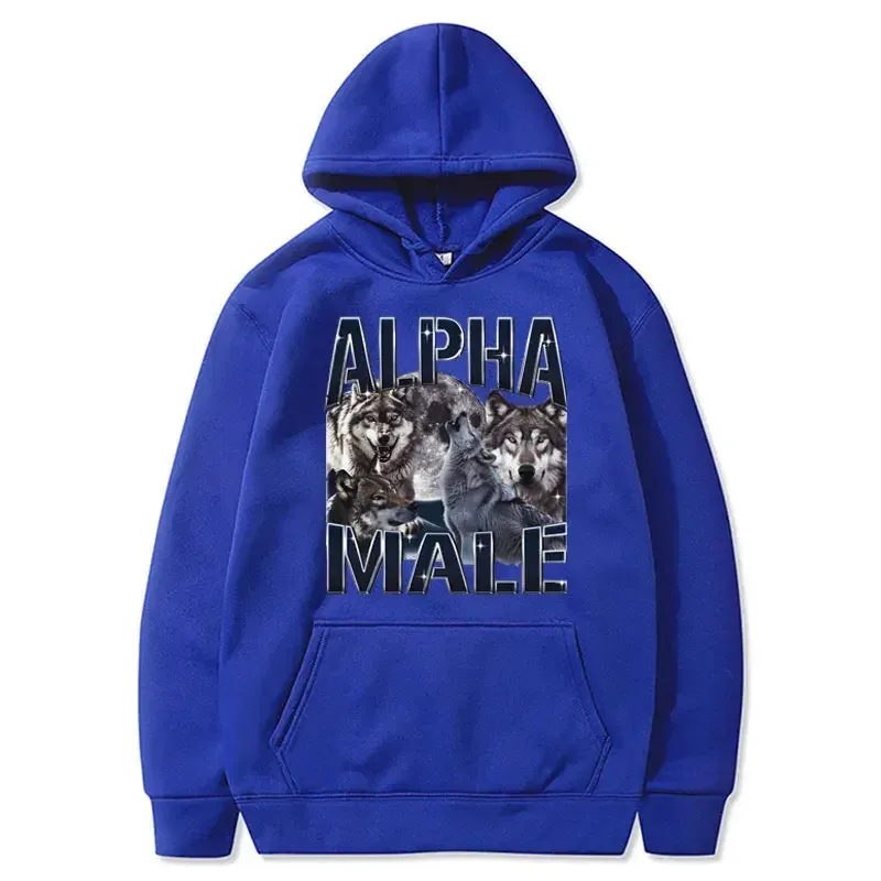 Wolf Pack Hoodie Unisex Alpha Male Moon Funny Retro Vintage Aesthetic Cool Trendy Oversized Casual Sport Sweatshirts — image 7