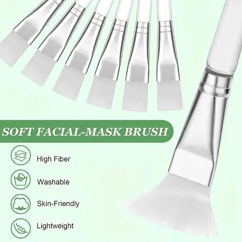 12/6/2pcs Facial Mask Brushes Set Face-Mask Applicator Soft Facial Application Brush with Clear Plastic Handle for Skin Care — image 5
